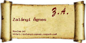 Zalányi Ágnes névjegykártya